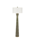 Lampe sur pied en forme de sablier Galuchat 8000-0187 de Currey and Company, en similicuir galuchat vert et laiton
