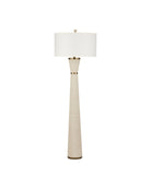 Lampe sur pied en forme de sablier Galuchat 8000-0188 de Currey and Company, en similicuir galuchat ivoire et laiton