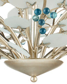 Currey and Company 9000-1426 Winterberry Suspendu en feuille d'argent givrée/bleue/contemporaine
