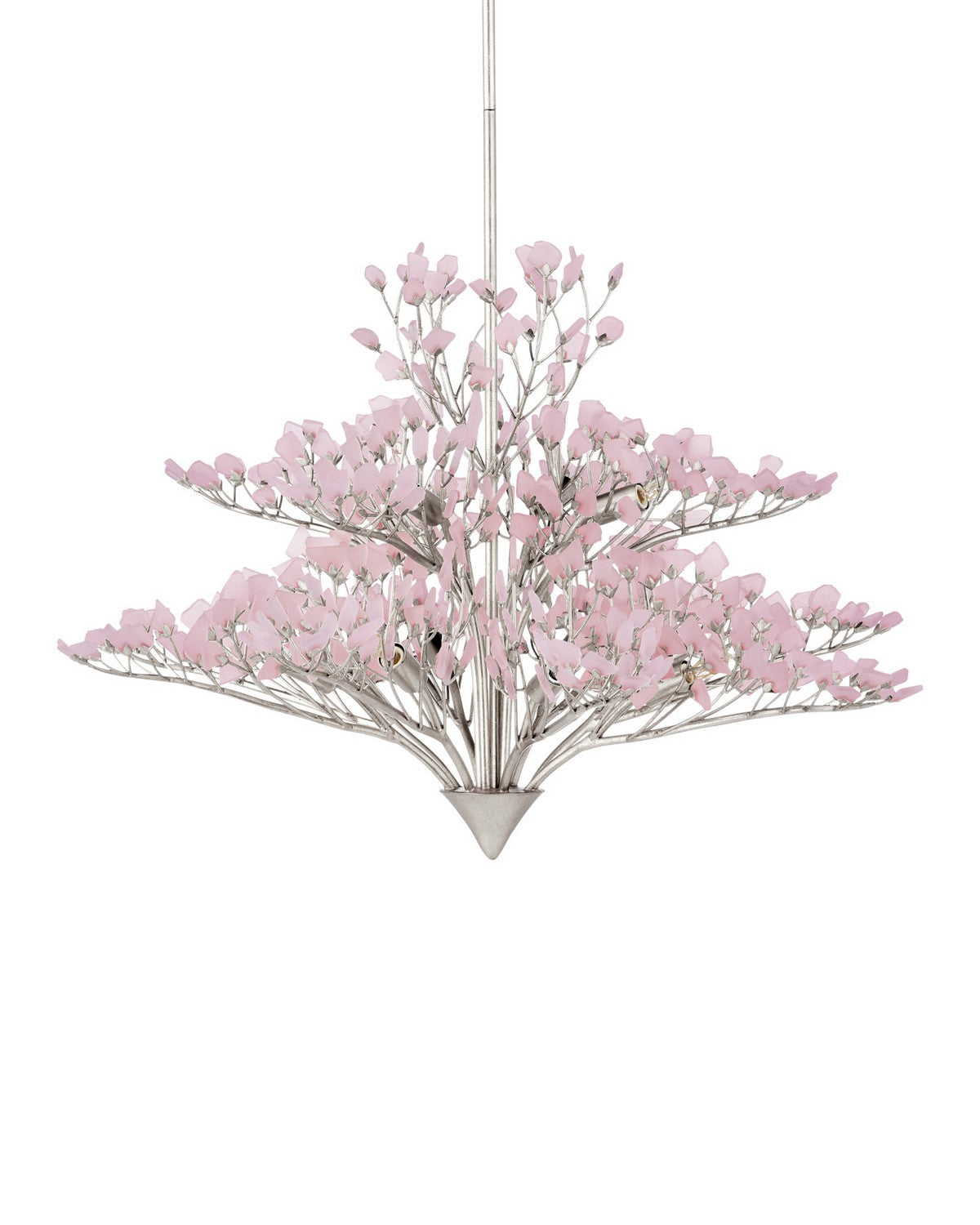 Currey and Company 9000-1427 Fiorella Suspendu en rose/feuille d'argent contemporaine