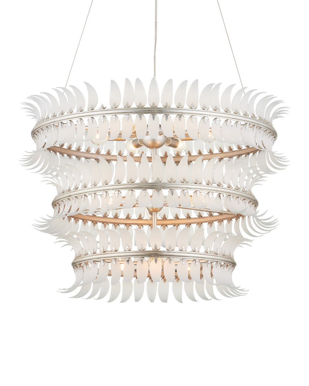 Currey et Compagnie 9000-1431 Capheira Suspendu en feuille d'argent givrée/contemporaine/argent contemporain