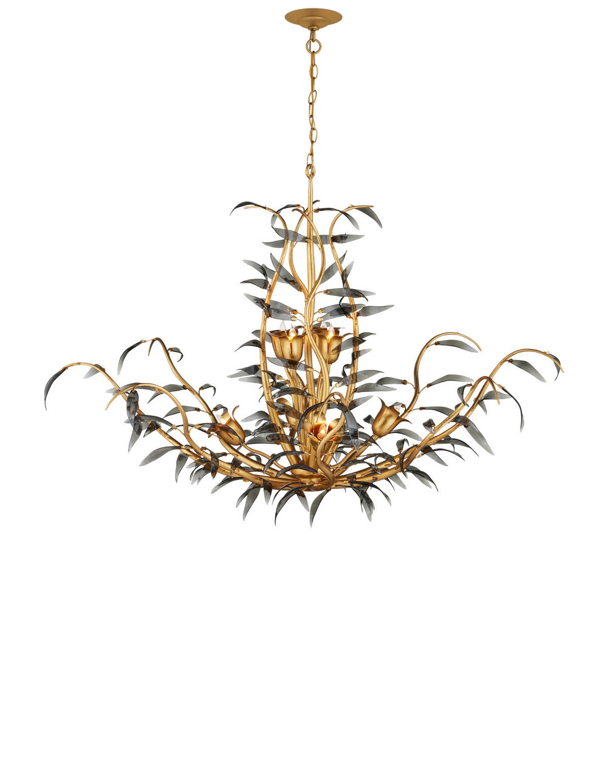 Currey et Compagnie 9000-1437 Odile Suspendu en noir/feuille d'or contemporaine/or contemporain