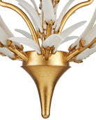 Currey and Company 9000-1438 Leda Chandelier in Antique Gold Leaf/Antique Gold/White