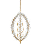 Currey and Company 9000-1438 Leda Chandelier in Antique Gold Leaf/Antique Gold/White