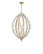 Currey and Company 9000-1438 Leda Chandelier in Antique Gold Leaf/Antique Gold/White