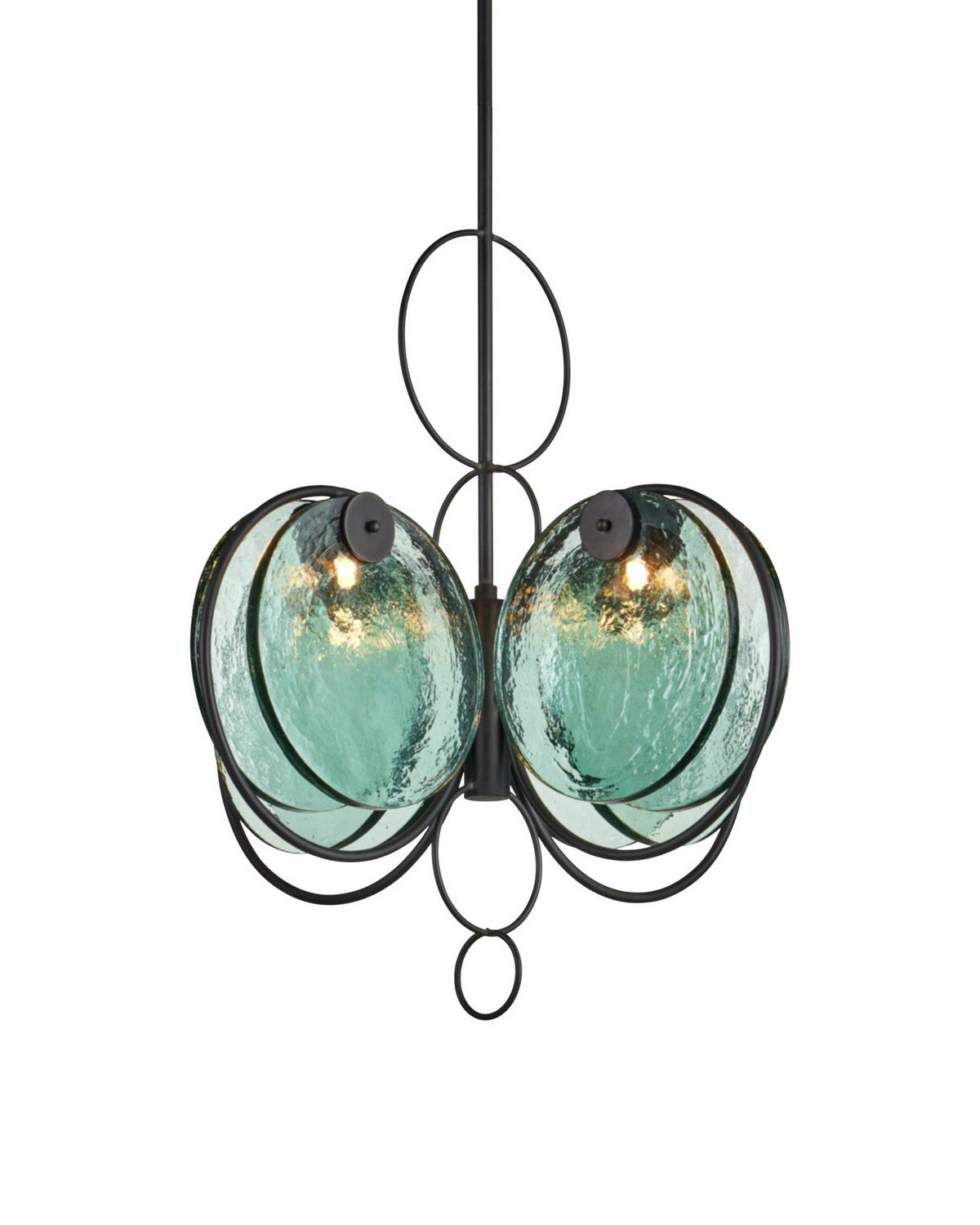 Currey and Company 9000-1442 Vesica Piscis Suspendu en clair/forgeron