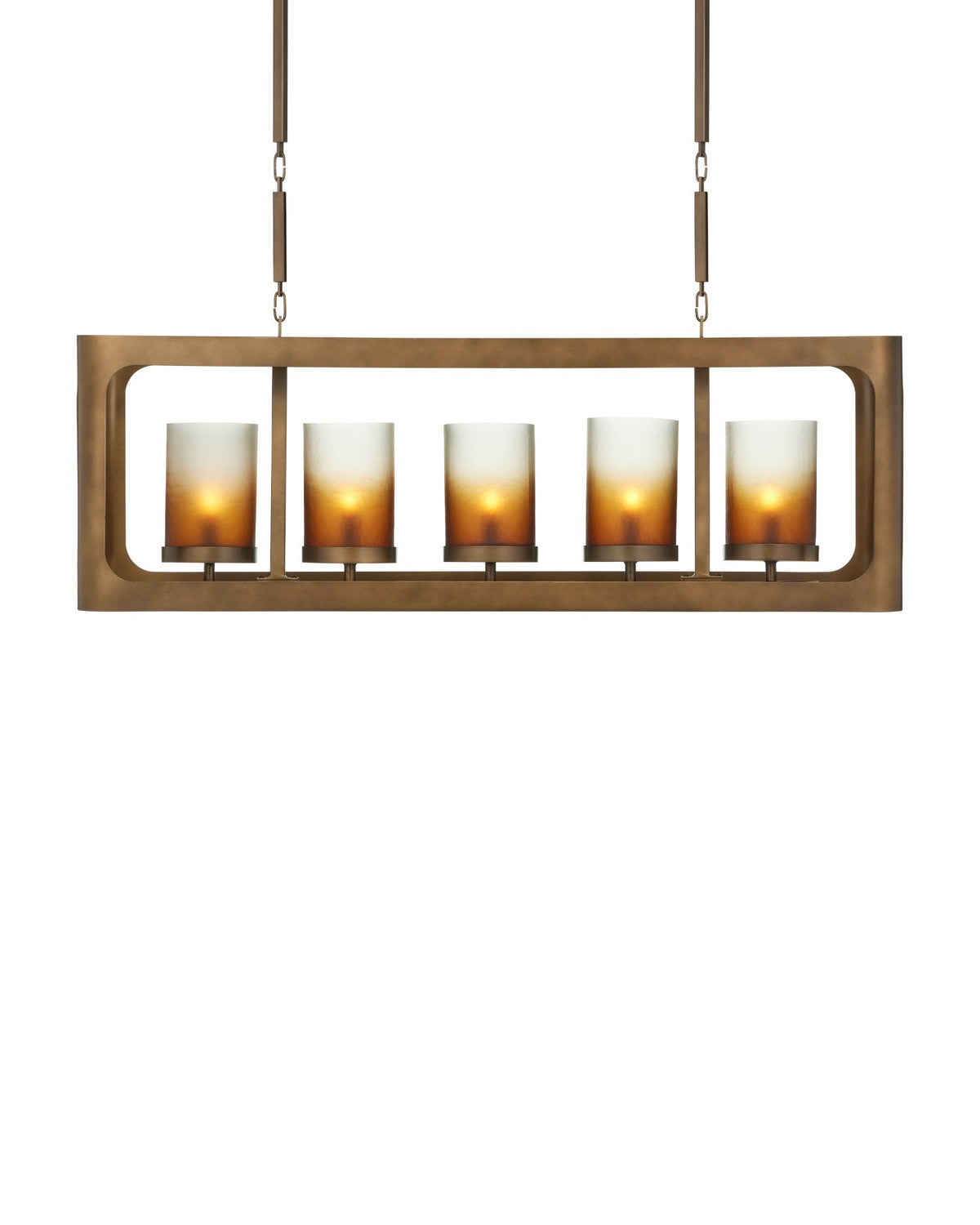 Currey and Company 9000-1451 Tenebroso Rectangulaire Suspendu en or fumé/lustre doré