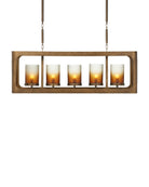 Currey and Company 9000-1451 Tenebroso Rectangulaire Suspendu en or fumé/lustre doré