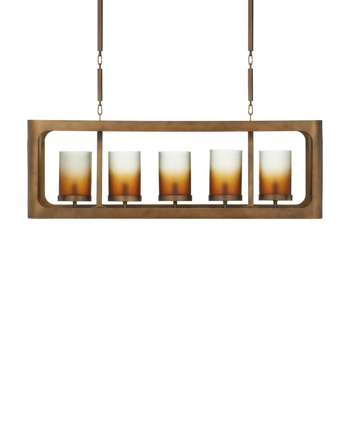 Currey and Company 9000-1451 Tenebroso Rectangulaire Suspendu en or fumé/lustre doré