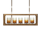 Currey and Company 9000-1451 Tenebroso Rectangulaire Suspendu en or fumé/lustre doré