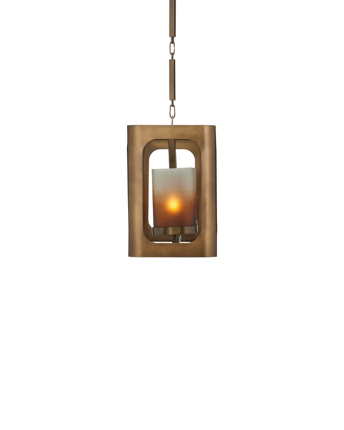 Currey and Company 9000-1451 Tenebroso Rectangulaire Suspendu en or fumé/lustre doré