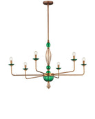 Currey and Company 9000-1453 Grasmere Suspendu en vert/or vieilli/éclat doré