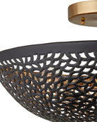 Currey and Company 9000-1455 Jali Semi-Plafonnier en noir/laiton antique