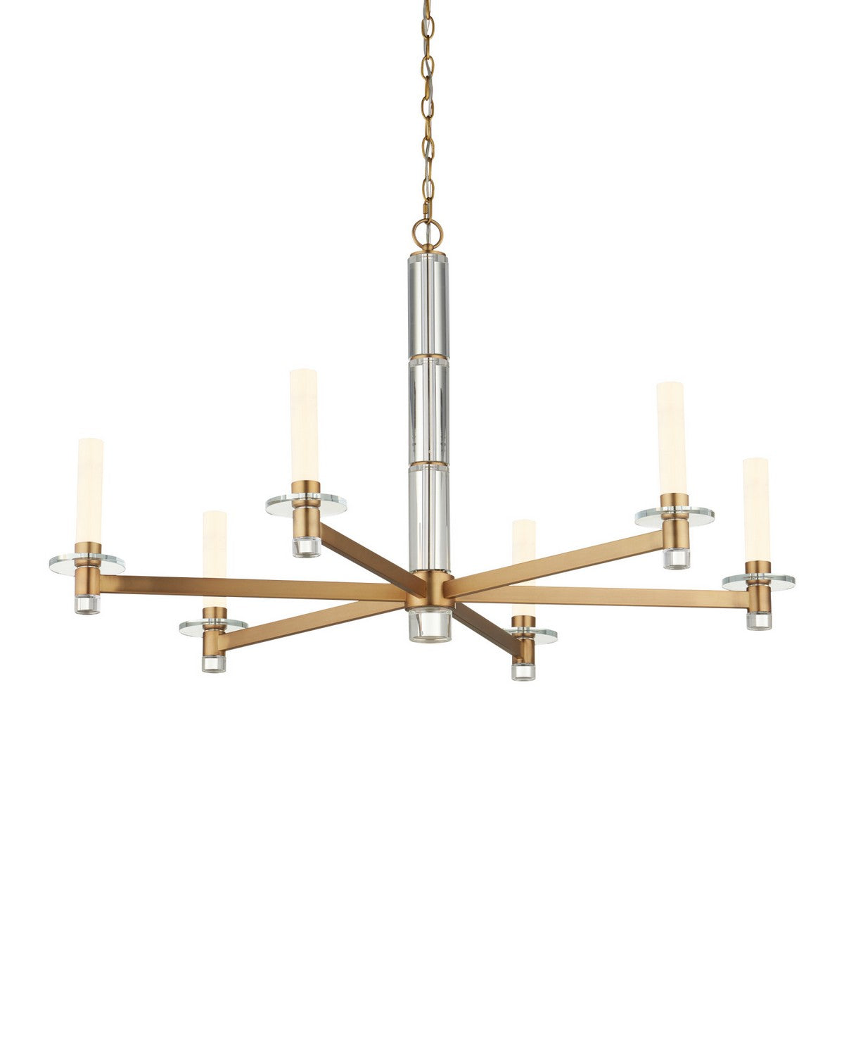 Currey et Compagnie 9000-1464 Marcelo Suspendu en laiton antique transparent/blanc