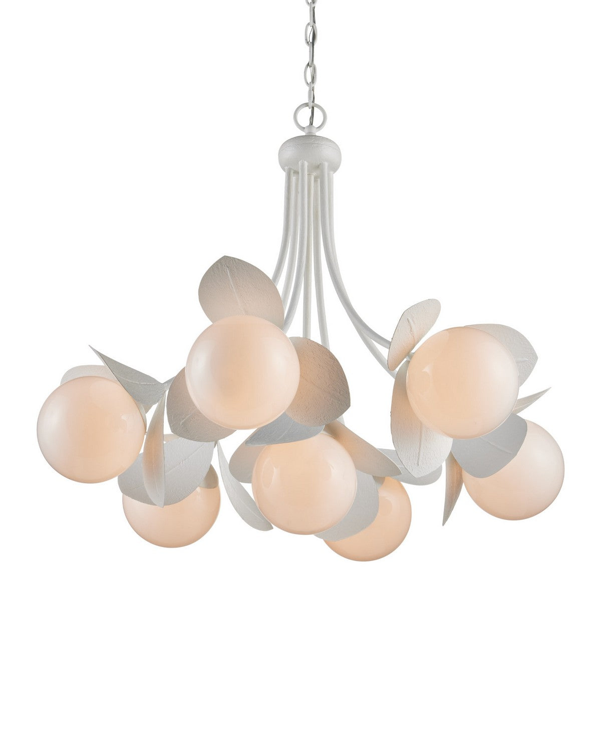 Currey and Company 9000-1465 Efflorescence Suspendu en gesso blanc/blanc