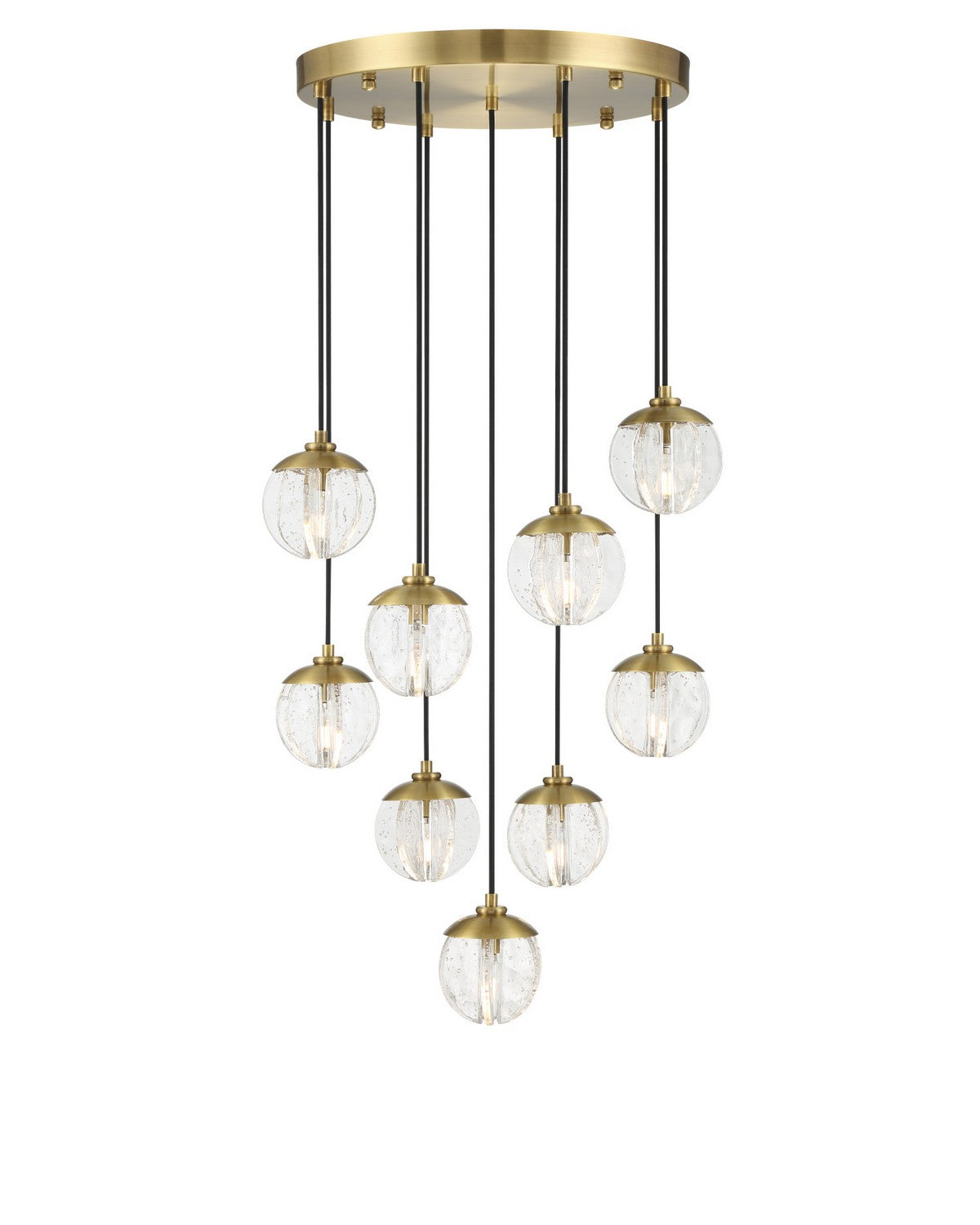 Currey and Company 9000-1473 Wexler Suspendu en laiton antique poli/transparent