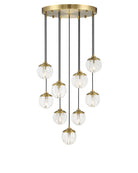 Currey and Company 9000-1473 Wexler Suspendu en laiton antique poli/transparent