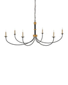 Currey et Compagnie 9000-1481 Lawton Suspendu en noir satiné/feuille d'or contemporaine
