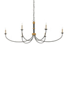 Currey et Compagnie 9000-1481 Lawton Suspendu en noir satiné/feuille d'or contemporaine