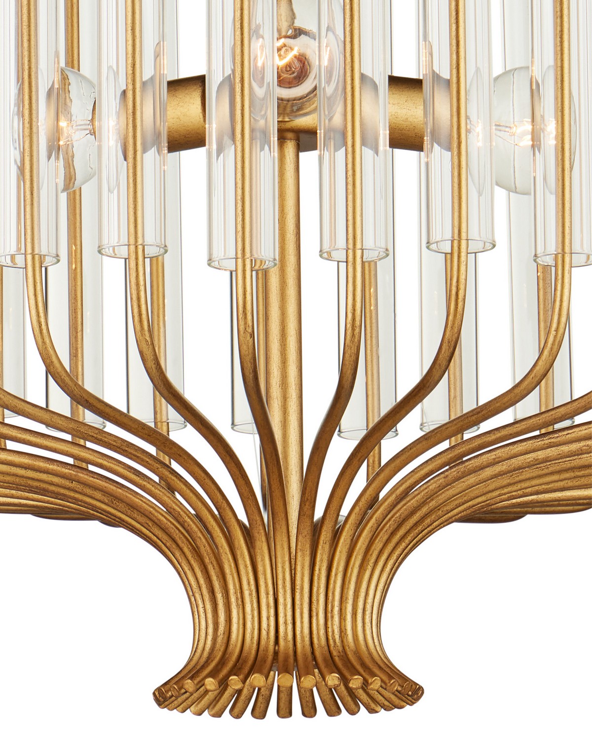 Currey and Company 9000-1484 Faraday Suspendu en laiton brossé/transparent
