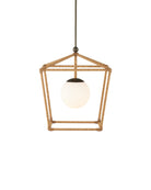 Lanterne d'extérieur Currey and Company 9500-0028 Denison, finition naturelle/bronze/blanc dépoli