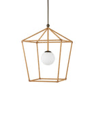 Lanterne d'extérieur Currey and Company 9500-0029 Denison, finition naturelle/bronze/blanc dépoli