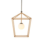 Lanterne d'extérieur Currey and Company 9500-0029 Denison, finition naturelle/bronze/blanc dépoli
