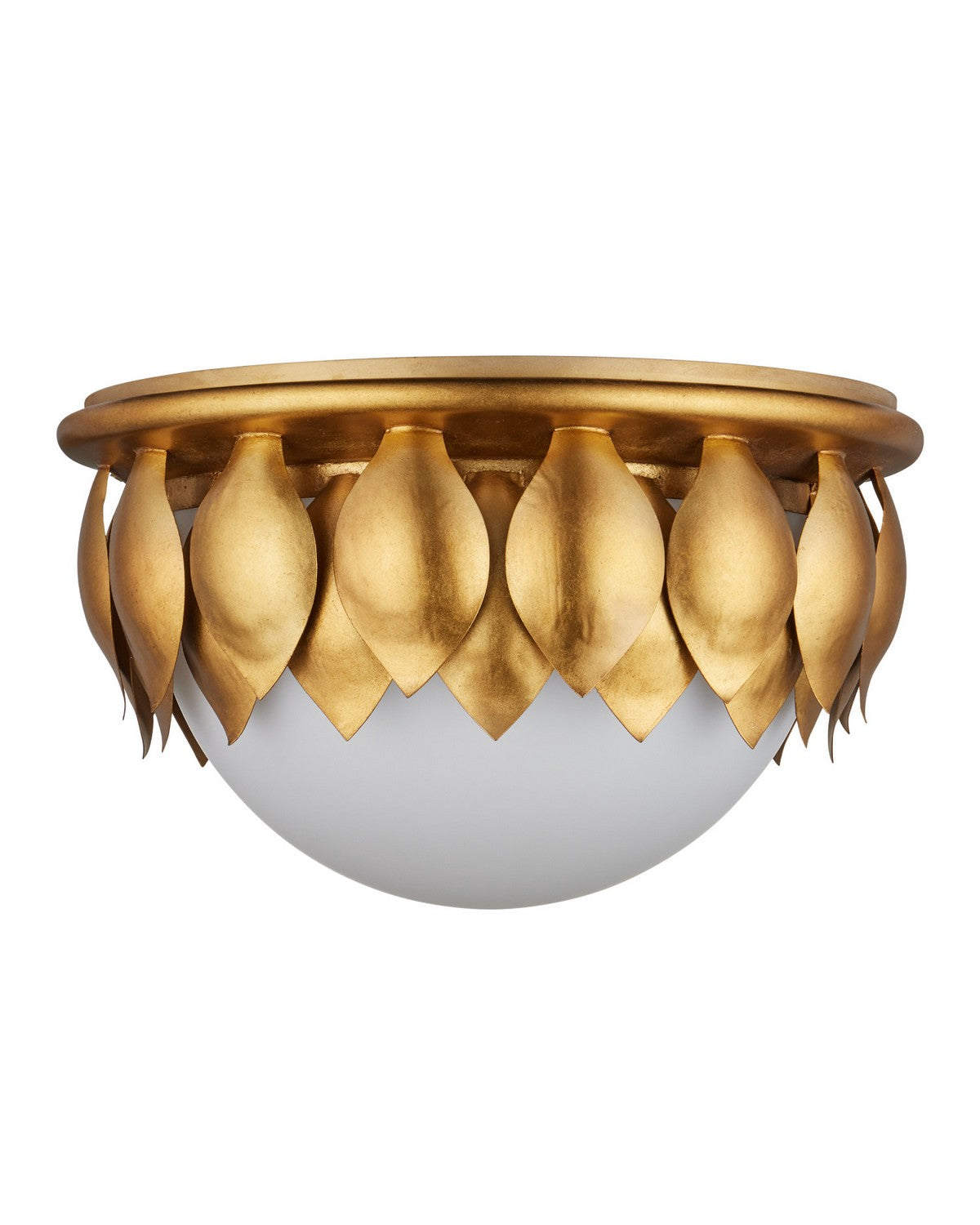 Currey and Company 9999-0091 Paestum Flush Mount in Antique Gold Leaf/Antique Gold/Sugar White