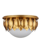 Currey and Company 9999-0091 Paestum Flush Mount in Antique Gold Leaf/Antique Gold/Sugar White