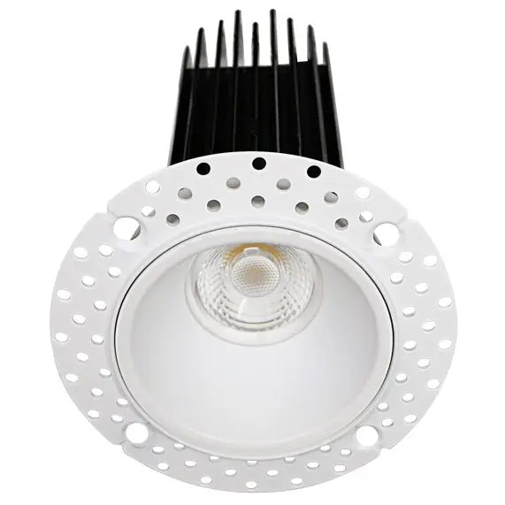Luminaire encastré rond à DEL sans bordure de 2 po avec pilote intégré dans la boîte de connexion