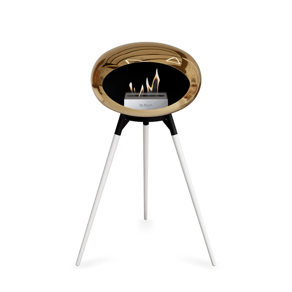 Ground High Dome Portable Fireplace - Chromed Rose Gold