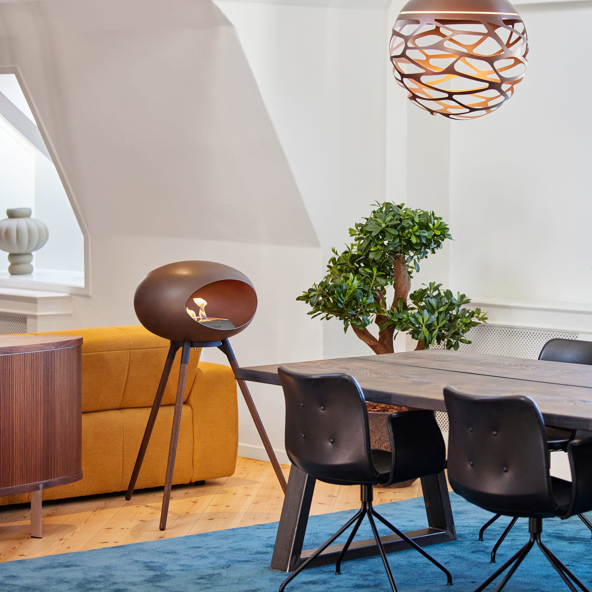 Ground High Dome Portable Fireplace - Mocca