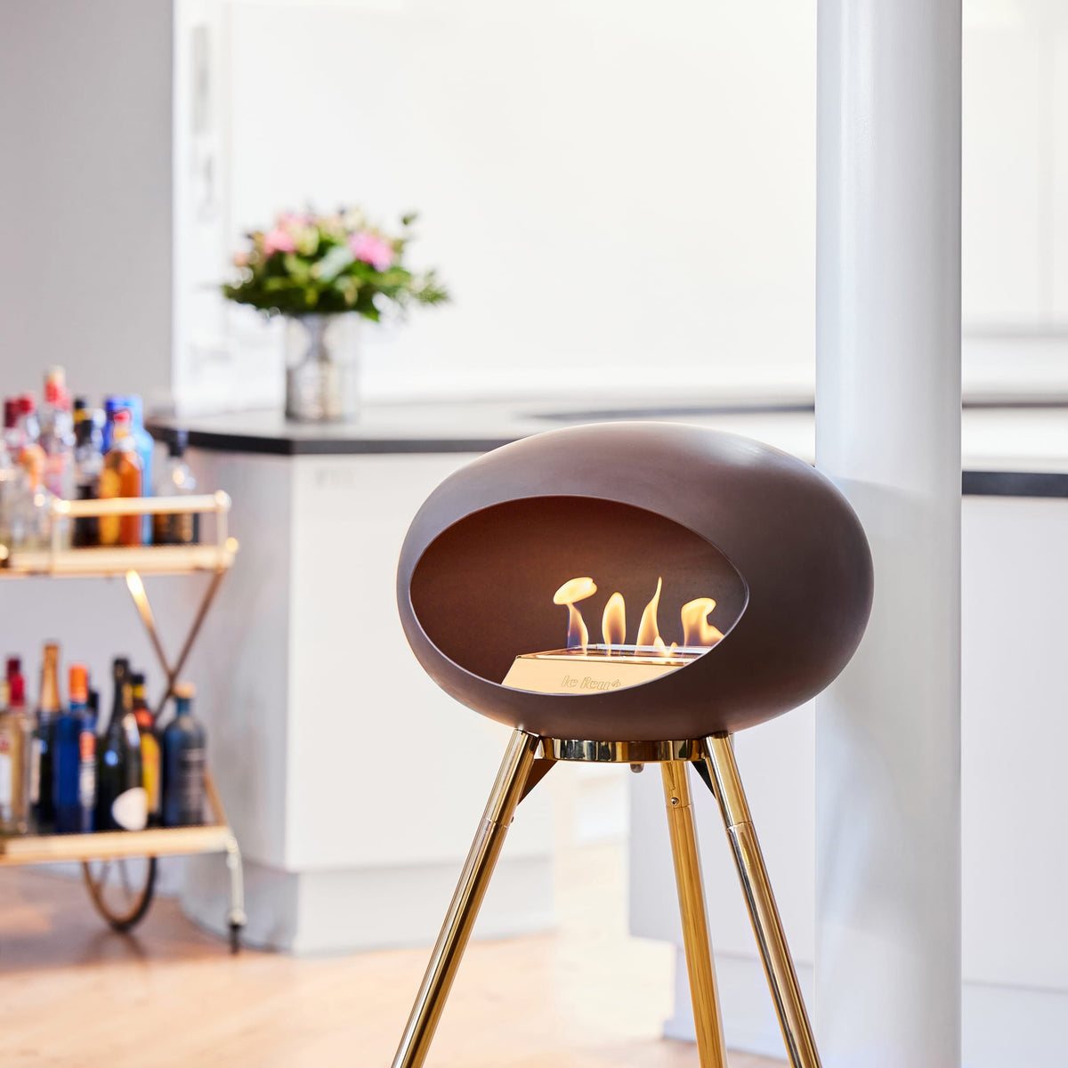 Ground High Dome Portable Fireplace - Mocca