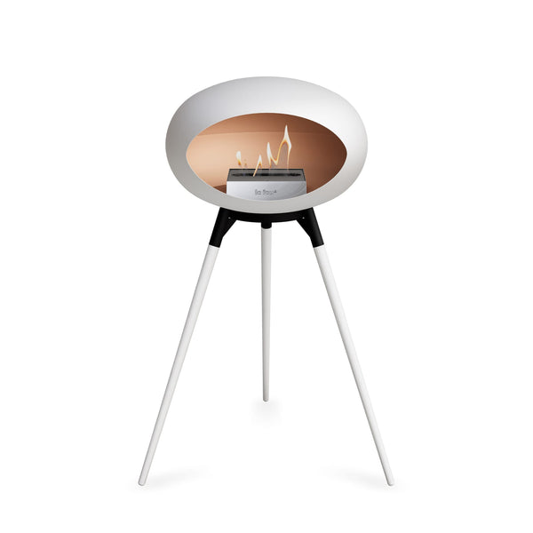 Ground High Dome Portable Fireplace - White