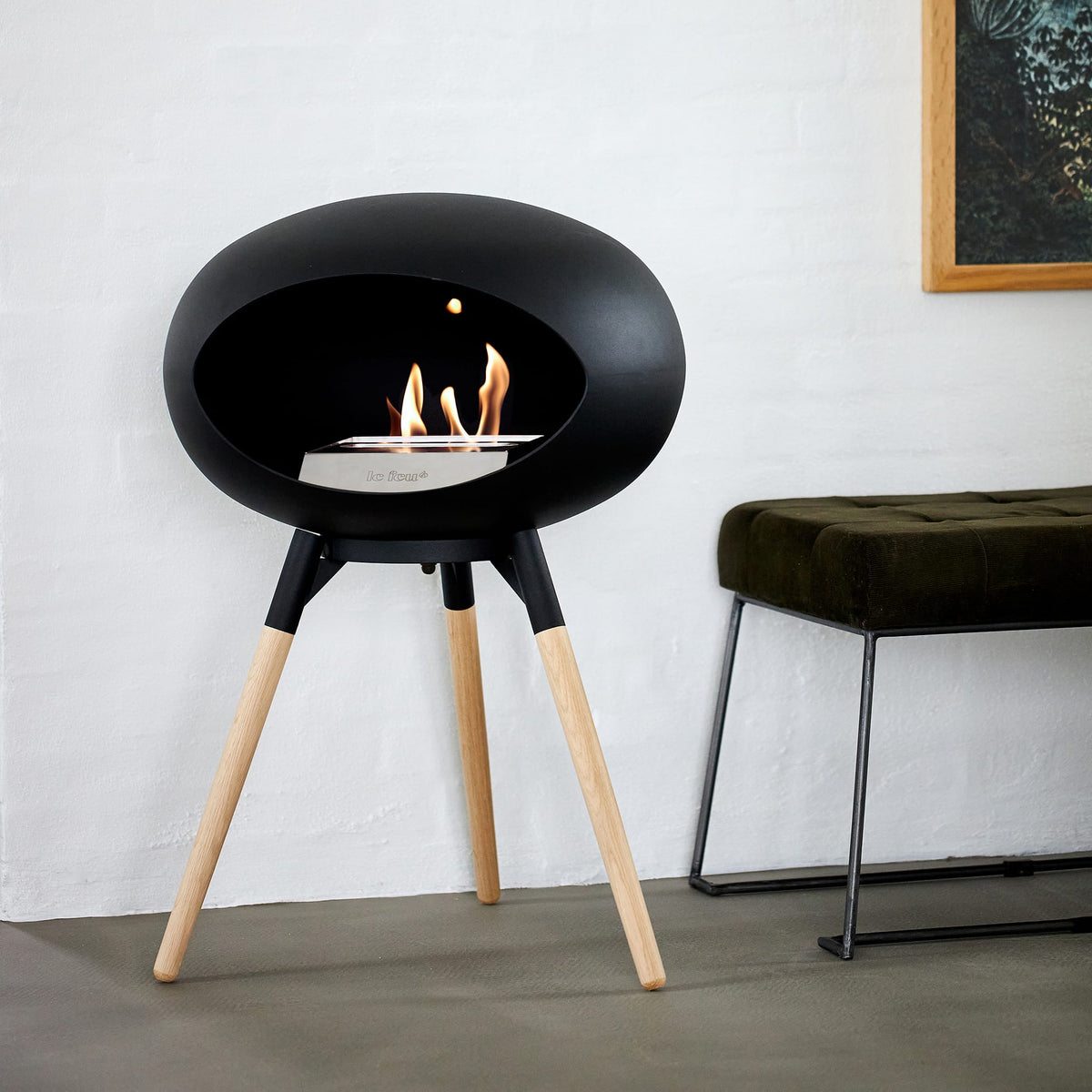 Ground Low Dome Portable Fireplace - Black