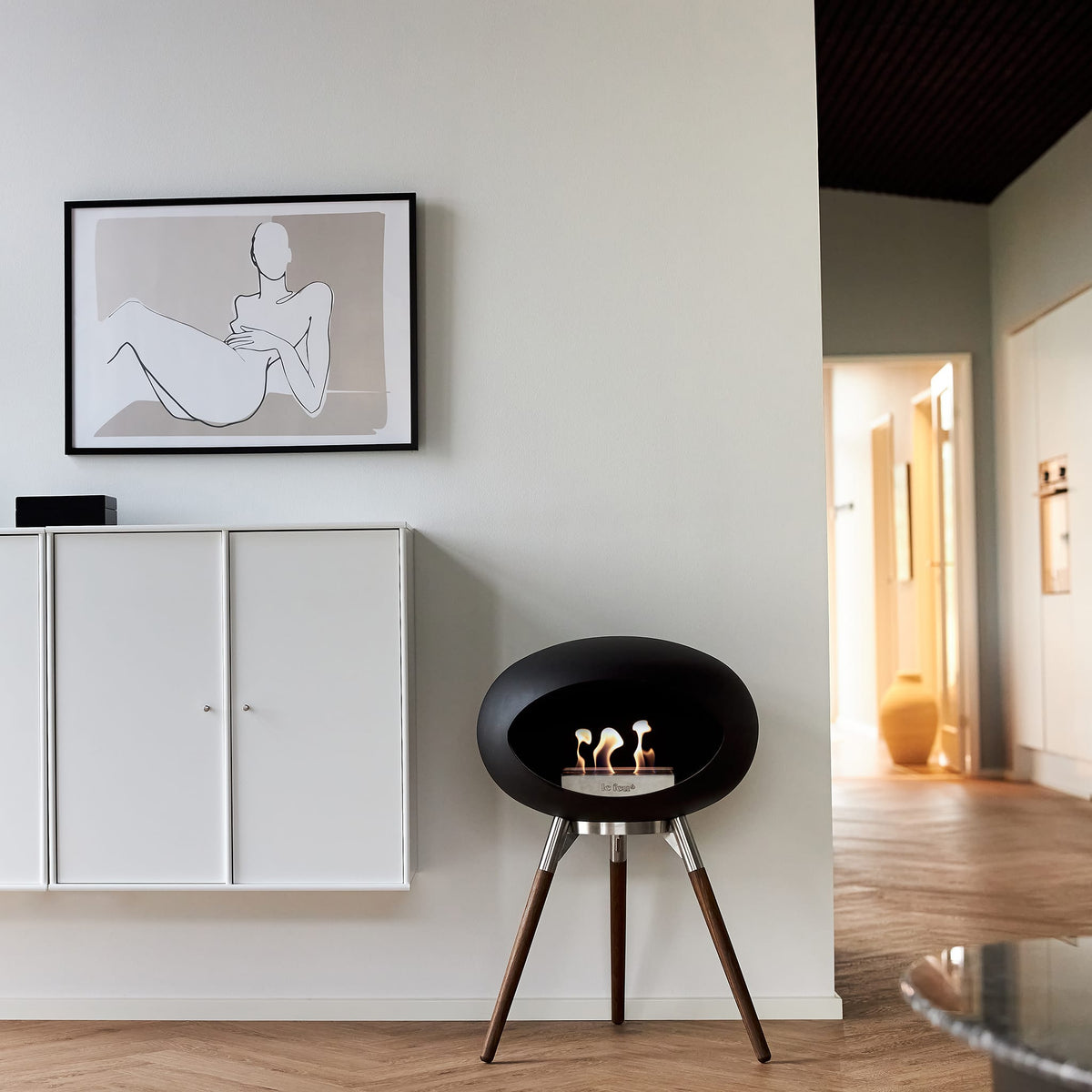 Ground Low Dome Portable Fireplace - Black