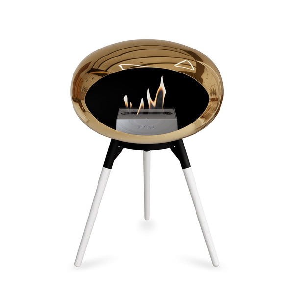 Ground Low Dome Portable Fireplace - Chromed Rose Gold