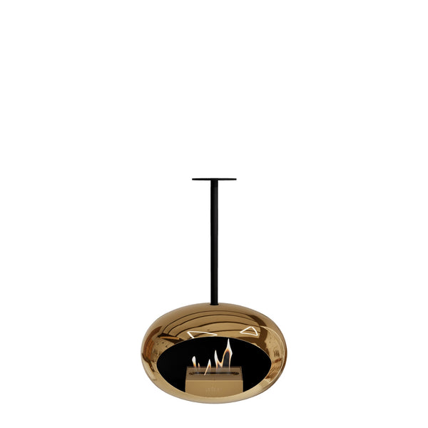 Sky Dome Hanging Fireplace - Chrome Rose Gold