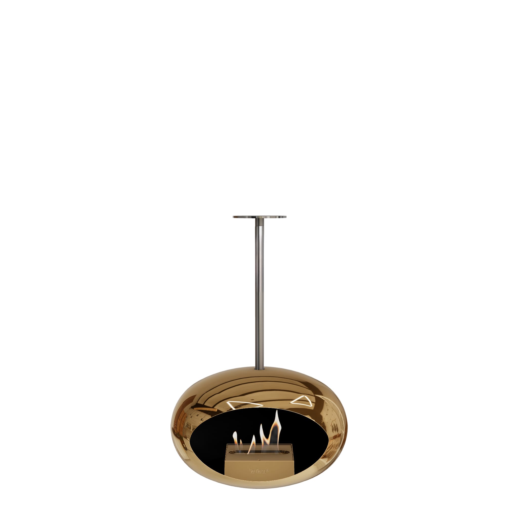 Sky Dome Hanging Fireplace - Chrome Rose Gold