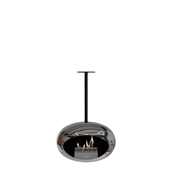Sky Dome Hanging Fireplace - Chromed Silver