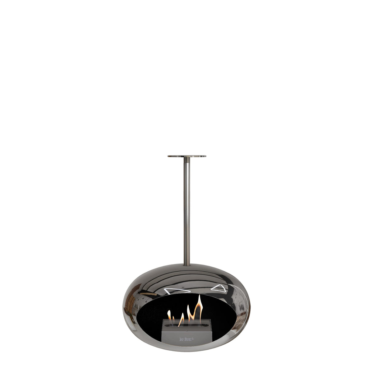Sky Dome Hanging Fireplace - Chromed Silver