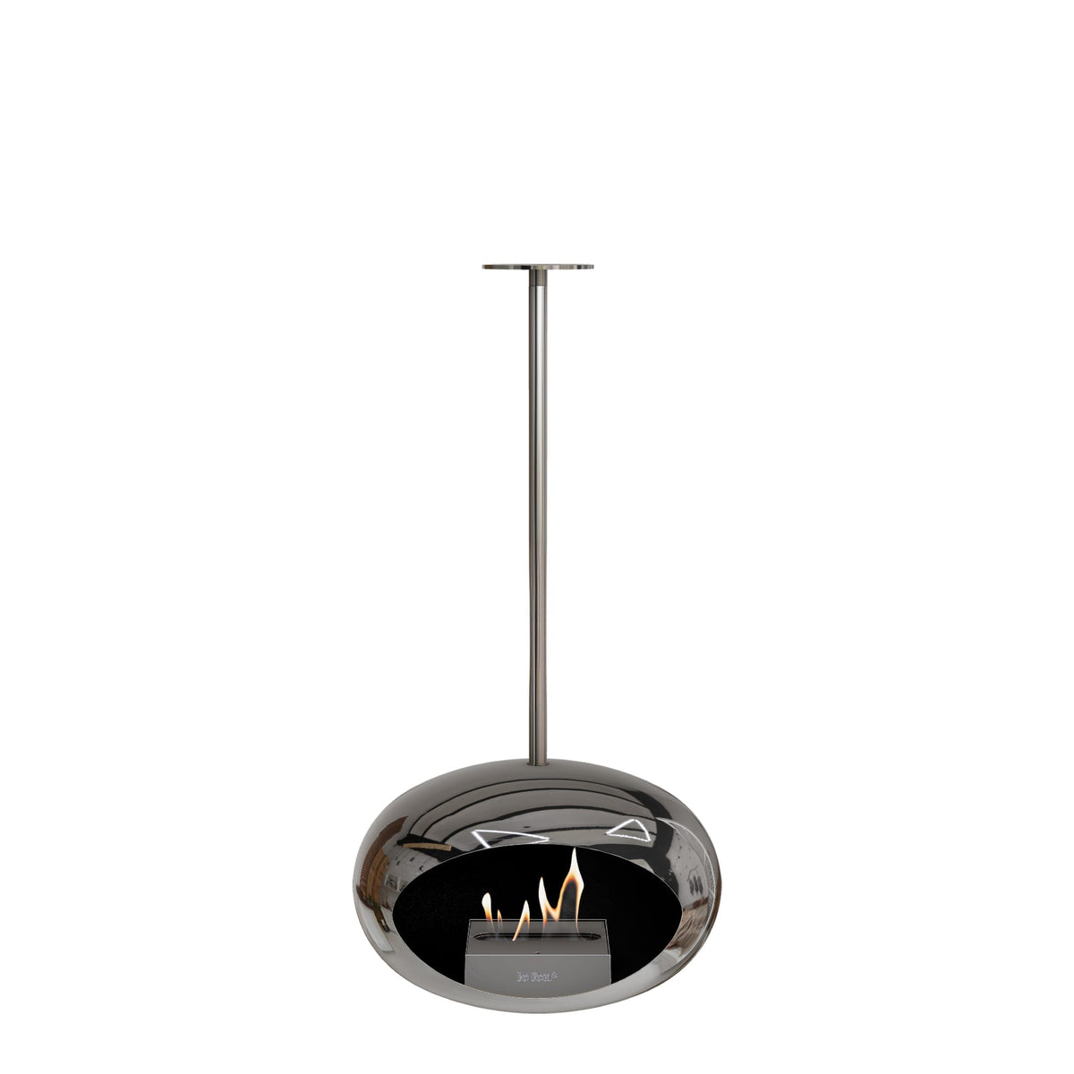 Sky Dome Hanging Fireplace - Chromed Silver