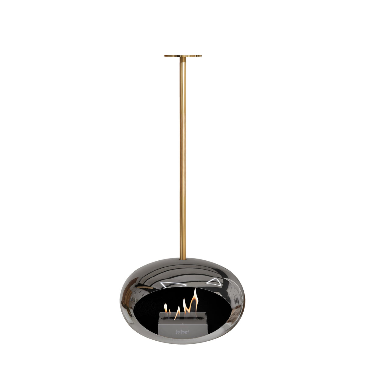 Sky Dome Hanging Fireplace - Chromed Silver
