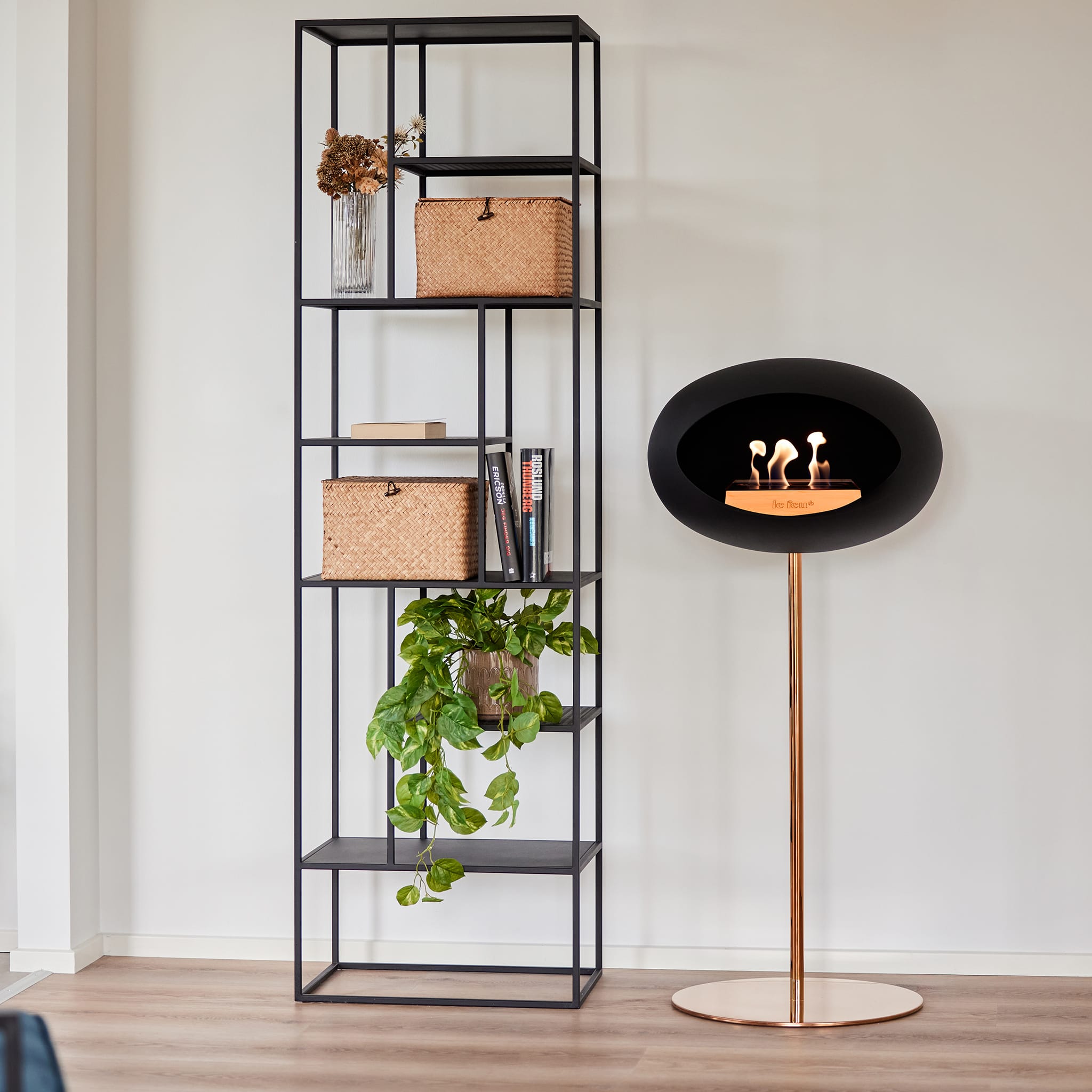 Steel High Dome Portable Fireplace - Black