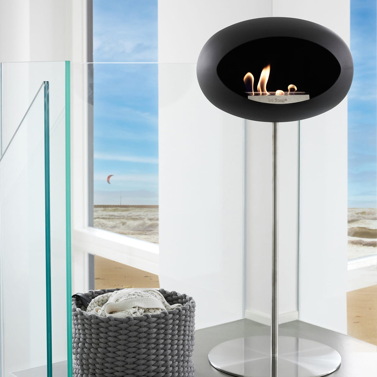 Steel High Dome Portable Fireplace - Black