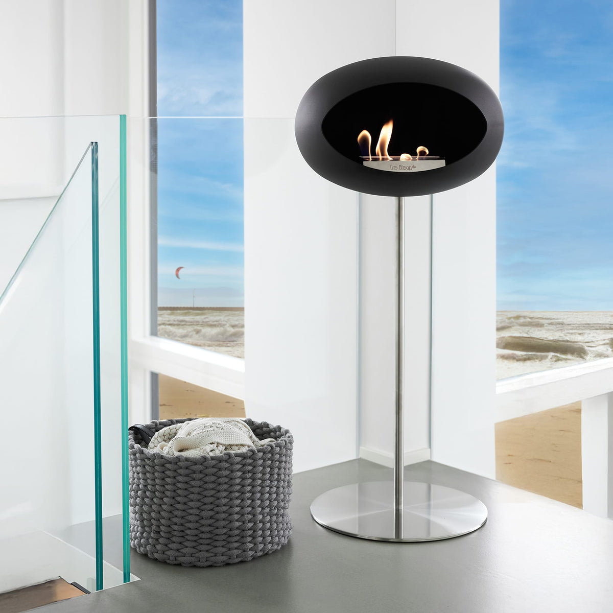 Steel High Dome Portable Fireplace - Black