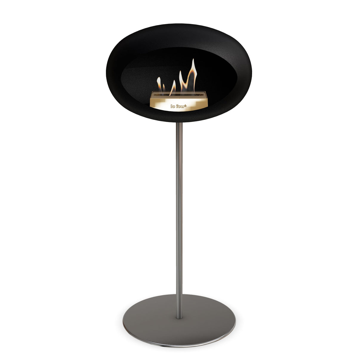 Steel High Dome Portable Fireplace - Black