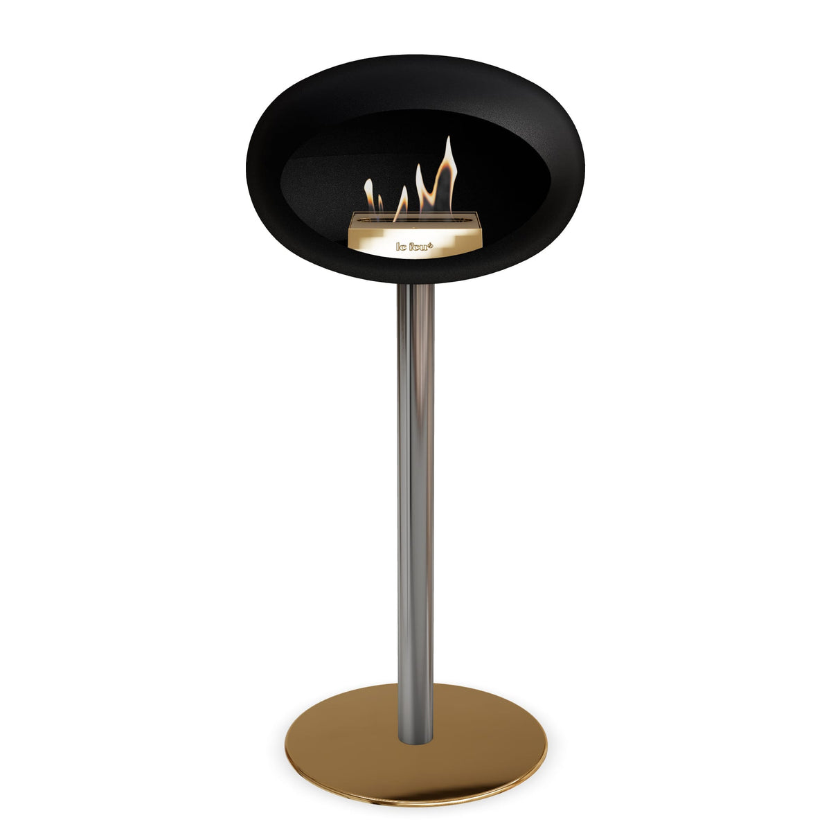 Steel High Dome Portable Fireplace - Black