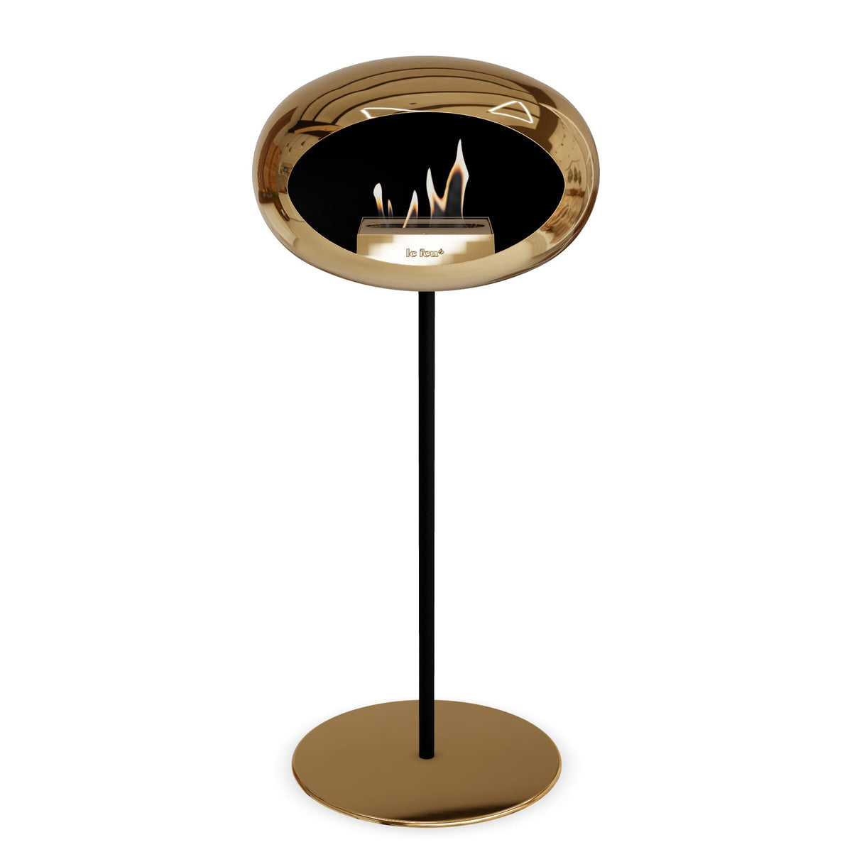Steel High Dome Portable Fireplace - Chrome Rose Gold