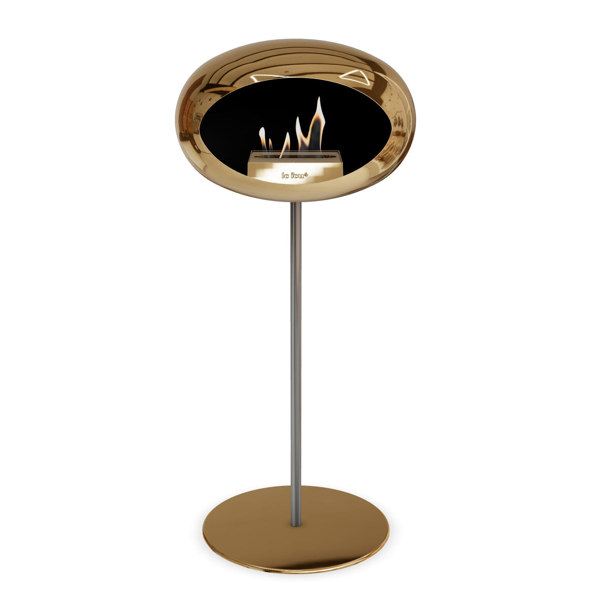 Steel High Dome Portable Fireplace - Chrome Rose Gold